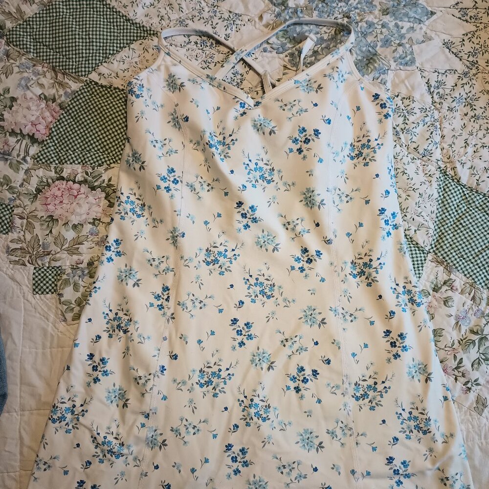 Gilly Hicks Hollister Blue Floral Activewear Dress with Shorts